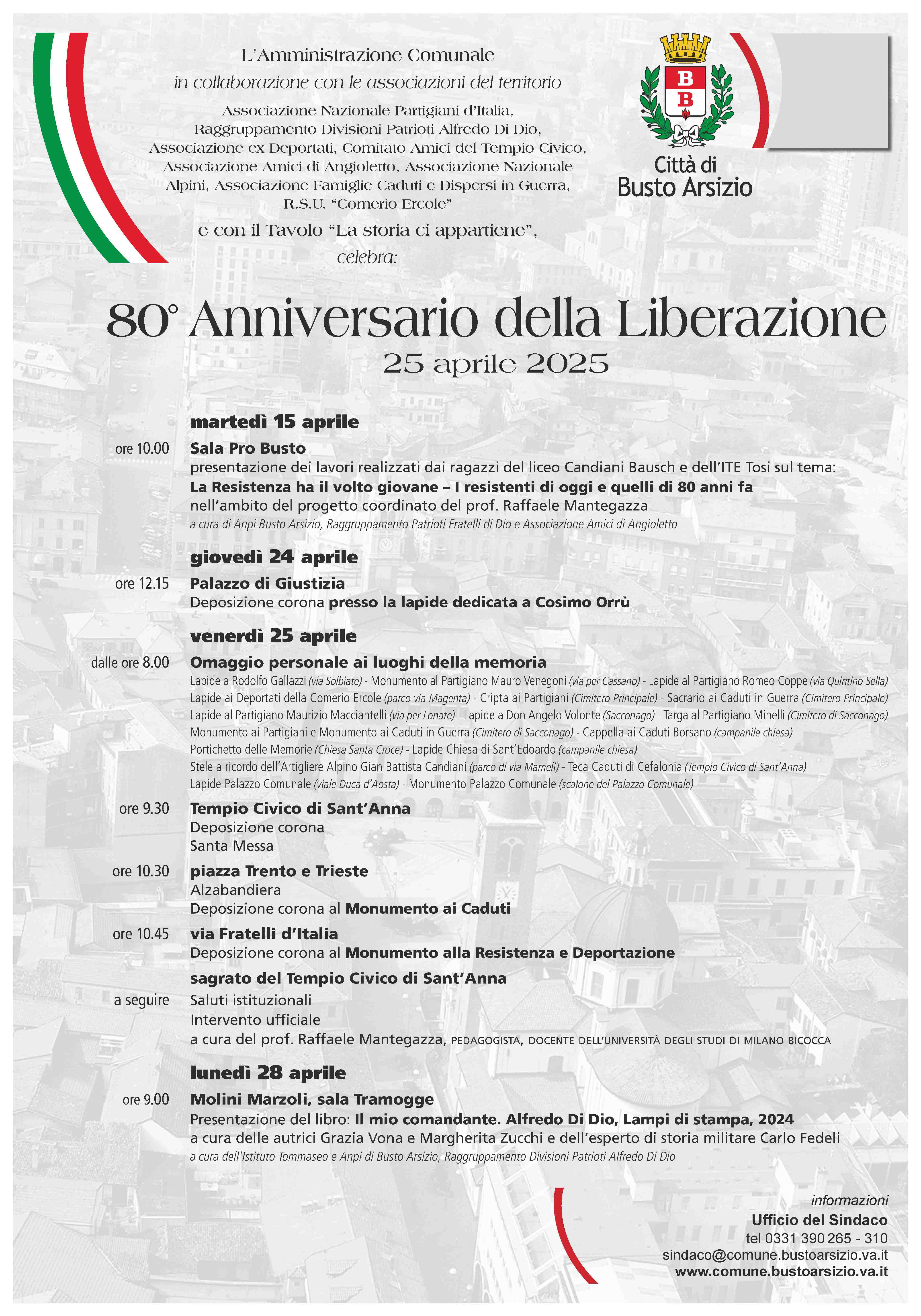 80° anniversario della Liberazione: il programma delle celebrazioni