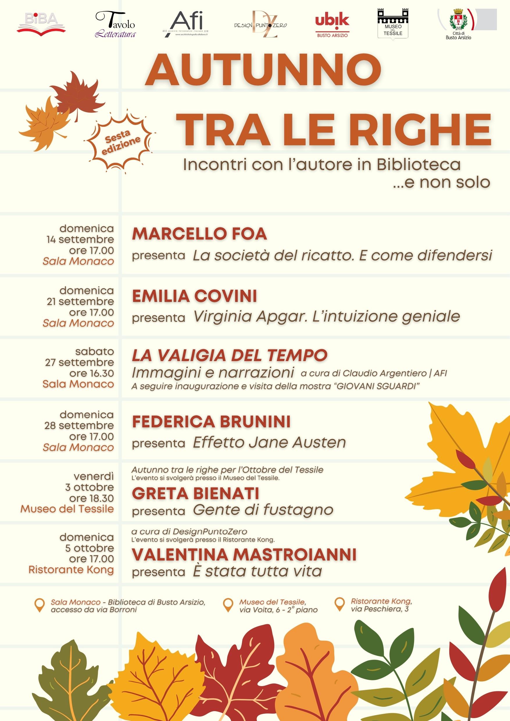 Al via la sesta edizione di Autunno tra le righe” - 14 settembre - 5 ottobre 2025