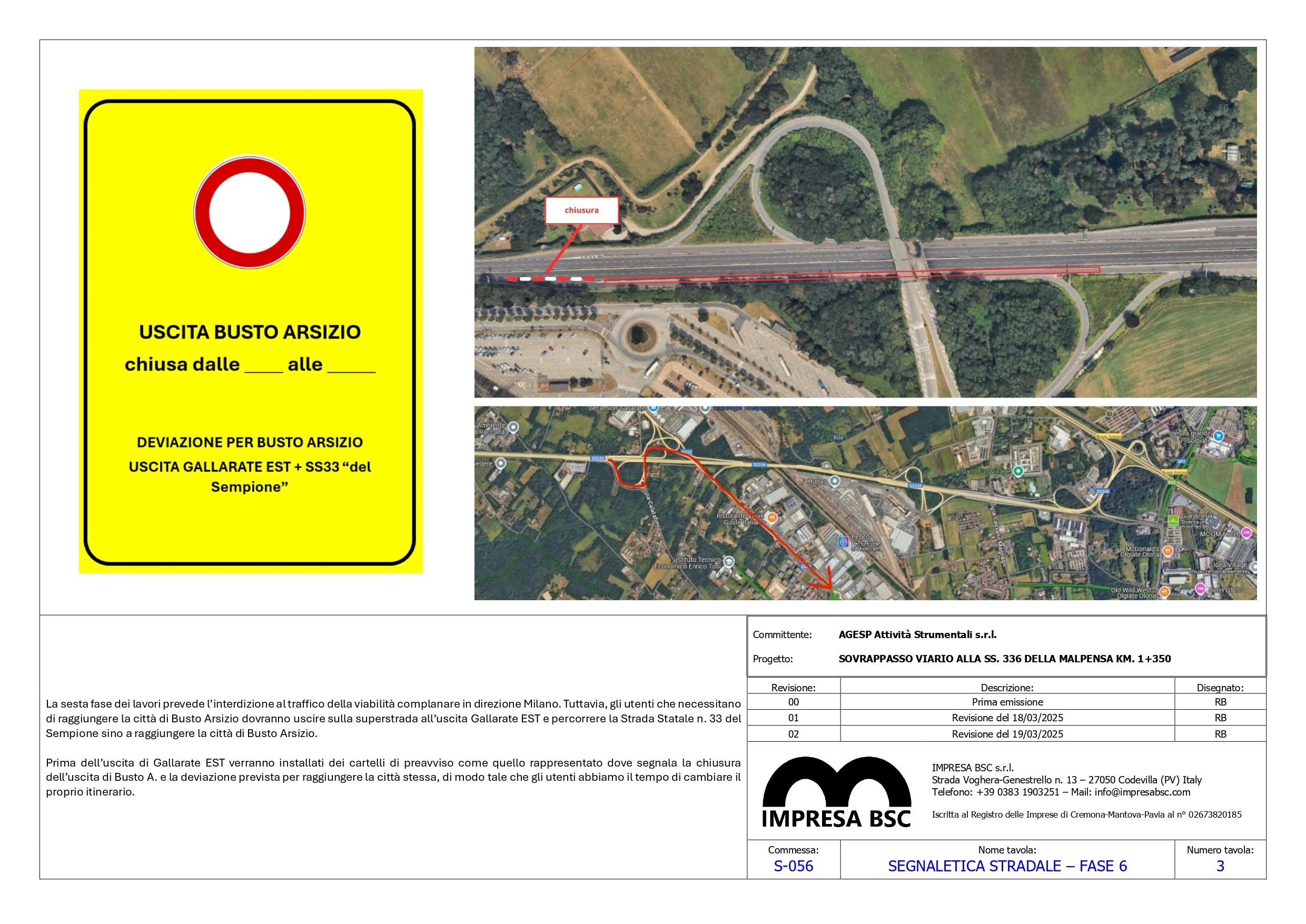 Lavori di sistemazione del sovrapasso alla SS336 della Malpensa